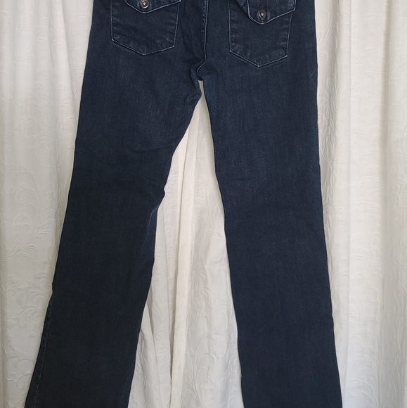𝅺PAPER Denim & Cloth low rise flare dark wash size 28 - Picture 5 of 6
